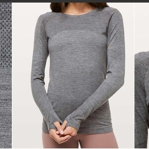 lululemon athletica Gray Long Sleeve Aerial Silk Top